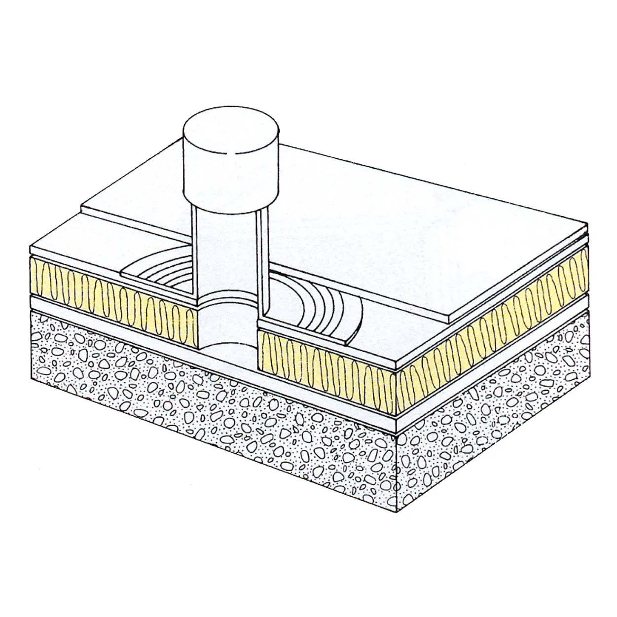 Layered Illustration of Roof Vent installation